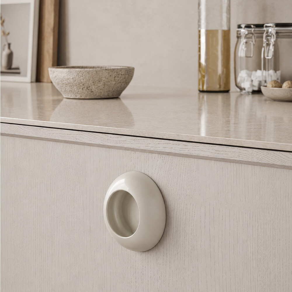 Poignée Cup - 73mm - Glossy Dusty Creme