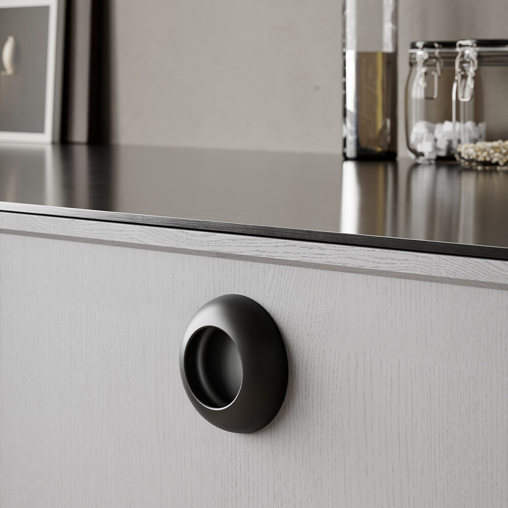Poignée Cup - 73mm - Noir Mat