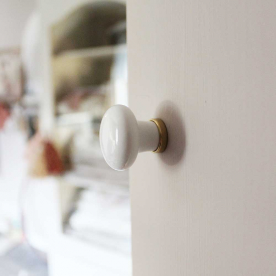 Bouton 24136 - Blanc/Chrome