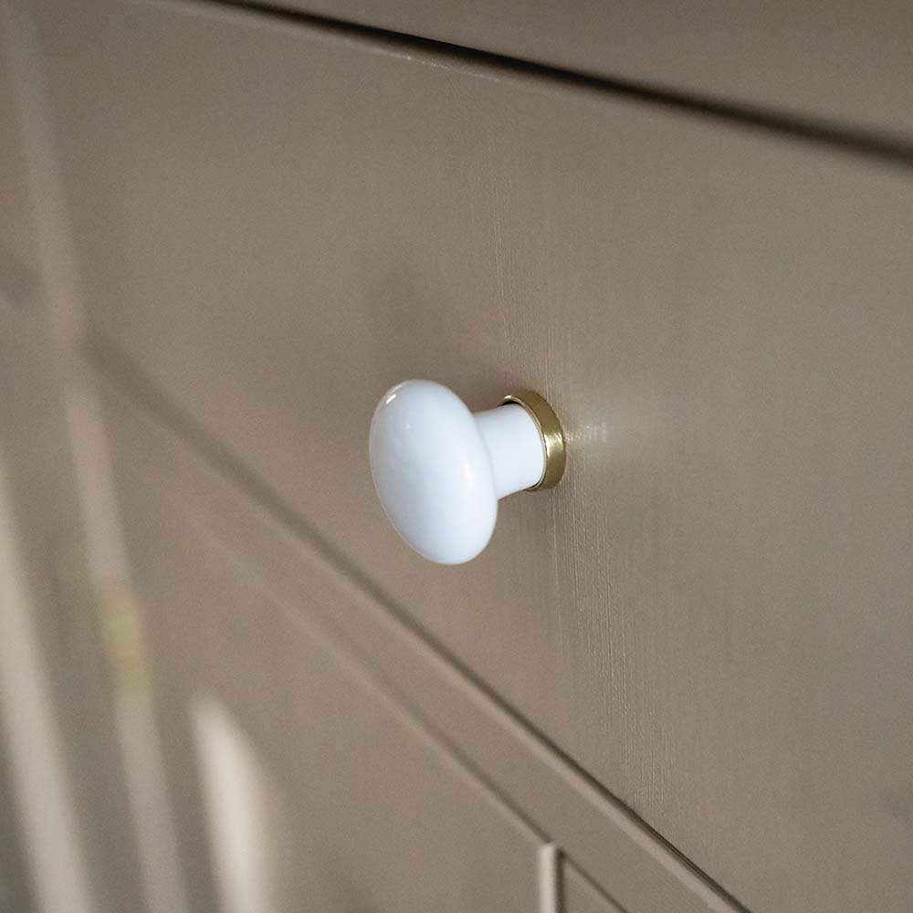 Bouton 24136 - Blanc/Laiton