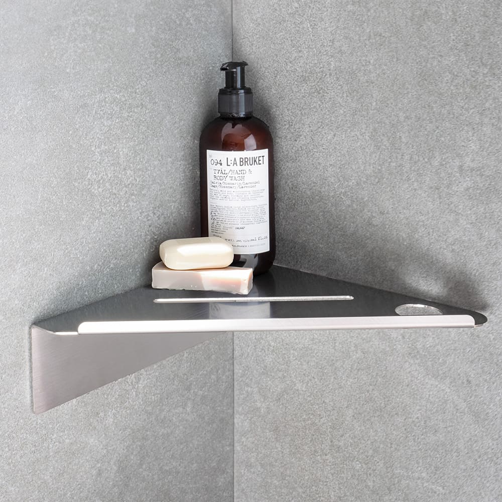 Étagère De Douche D’angle Base - Acier Inoxydable Brossé