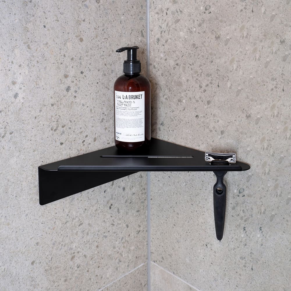 Étagère De Douche D’angle Base - Noir Mat