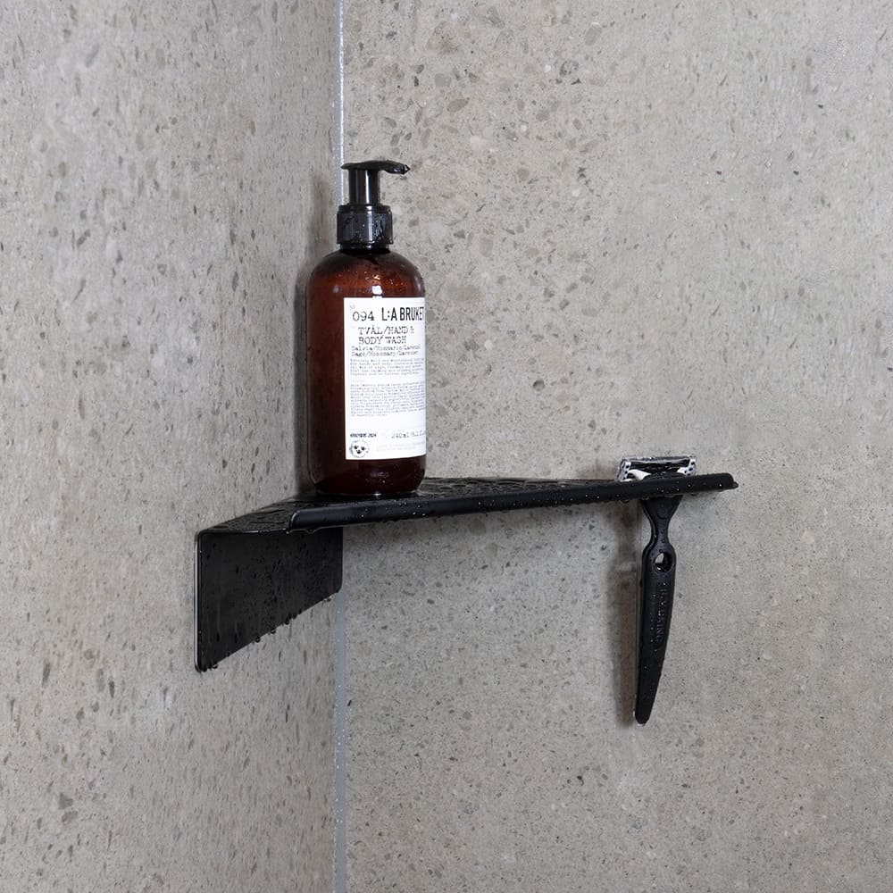 Étagère De Douche D’angle Base - Noir Mat