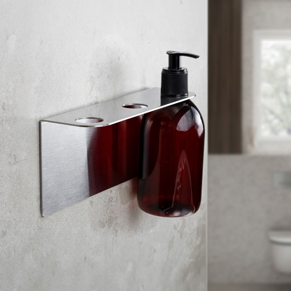 Base Support Pompe Á Savon Douche - Acier Inoxydable Brossé
