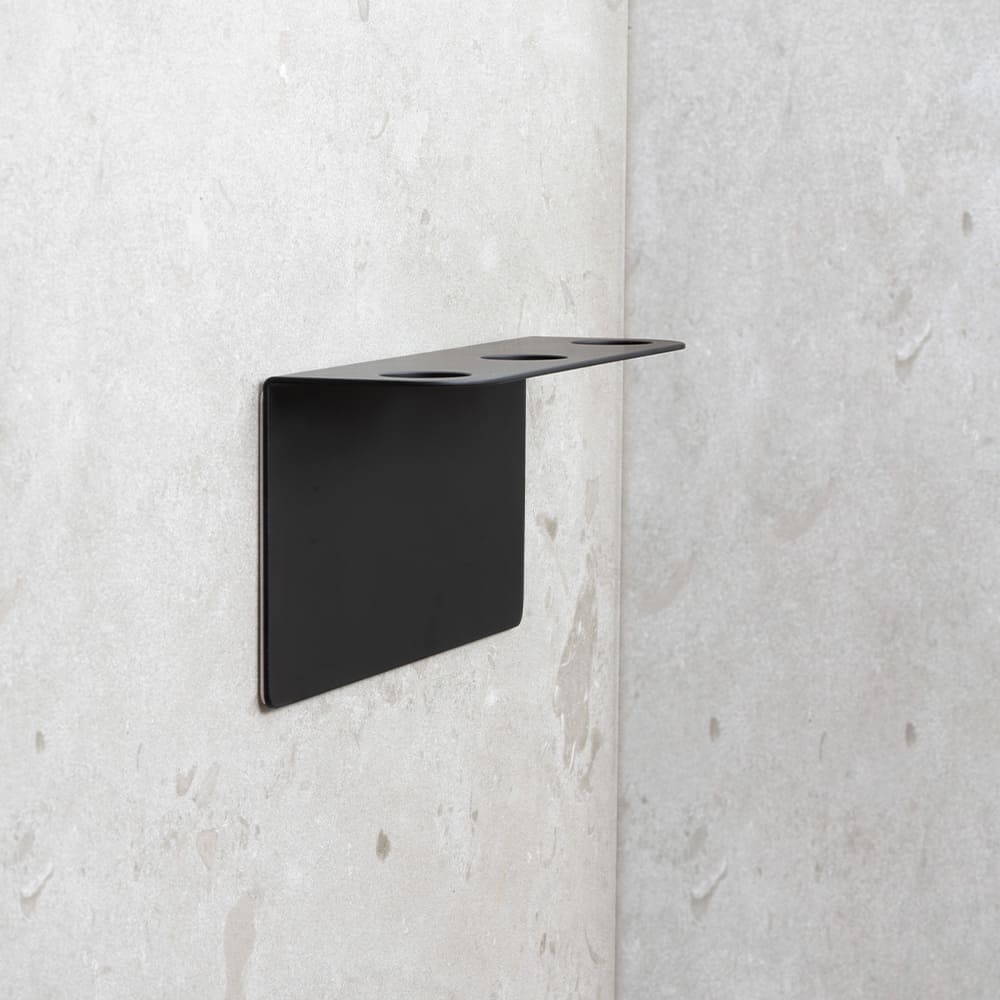Base Support Pompe Á Savon Douche - Noir Mat