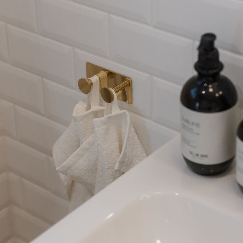 Patère Porte-serviette Base 210 2-patère - Laiton Poli