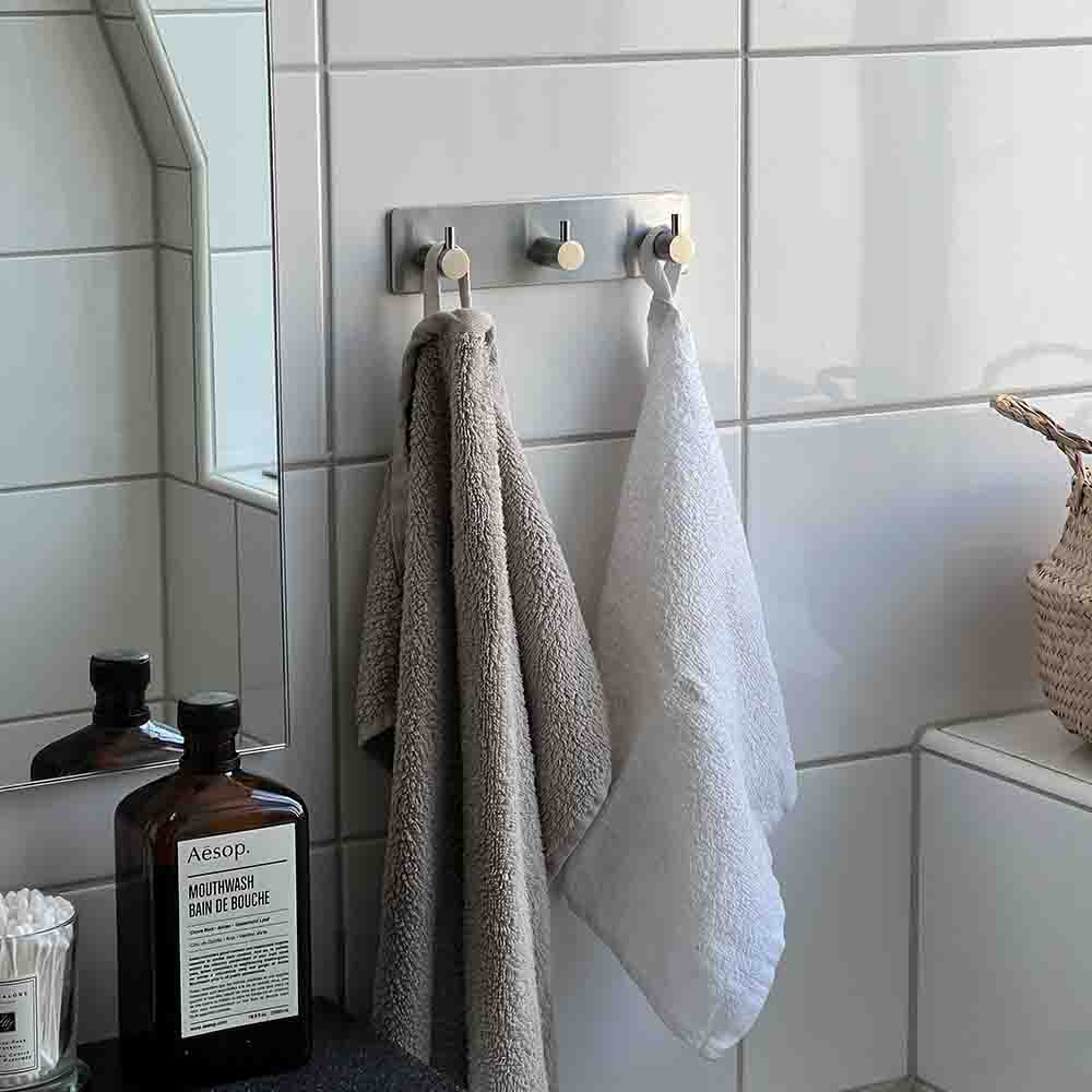 Patère Porte-serviette Base 220 3-patère - Fini Acier Inoxydable Brossé