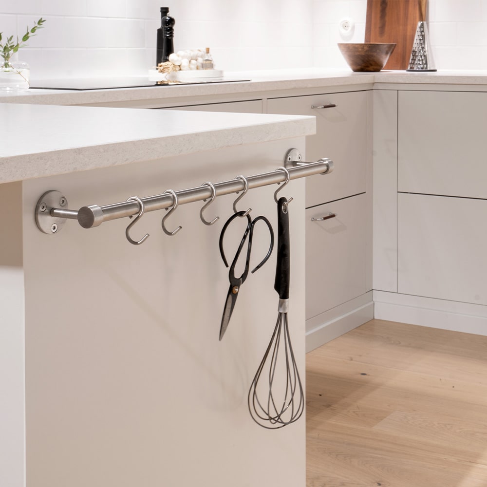 Barre De Cuisine Murale Aveny - 600mm - Complet - Inox Brossé