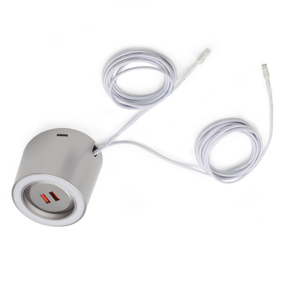 Spot LED Unika - USB - Aspect Inox