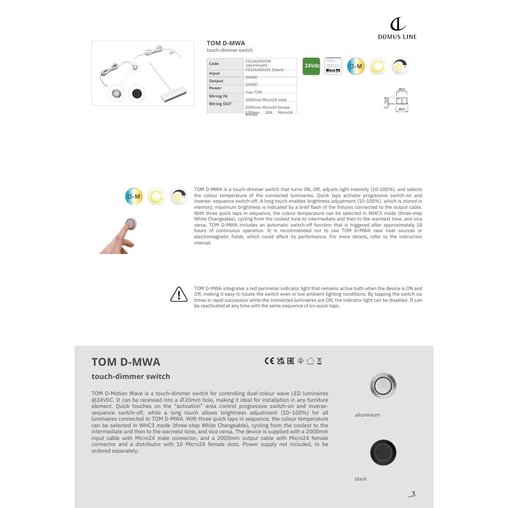 Variateur Touch Tom D-MWA - Alu-look