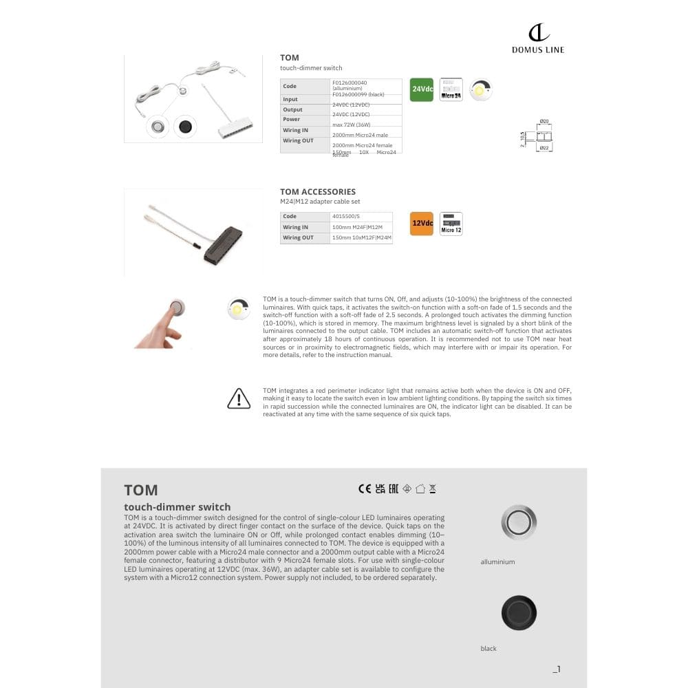 Variateur Touch Tom D-MWA - Alu-look