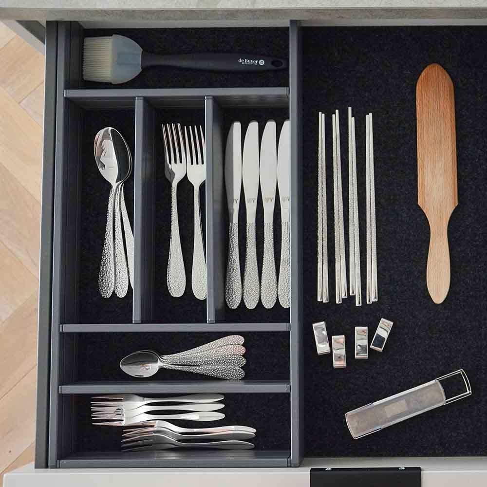 Range Couvert Tiroir Flex Basic - Gris Foncé