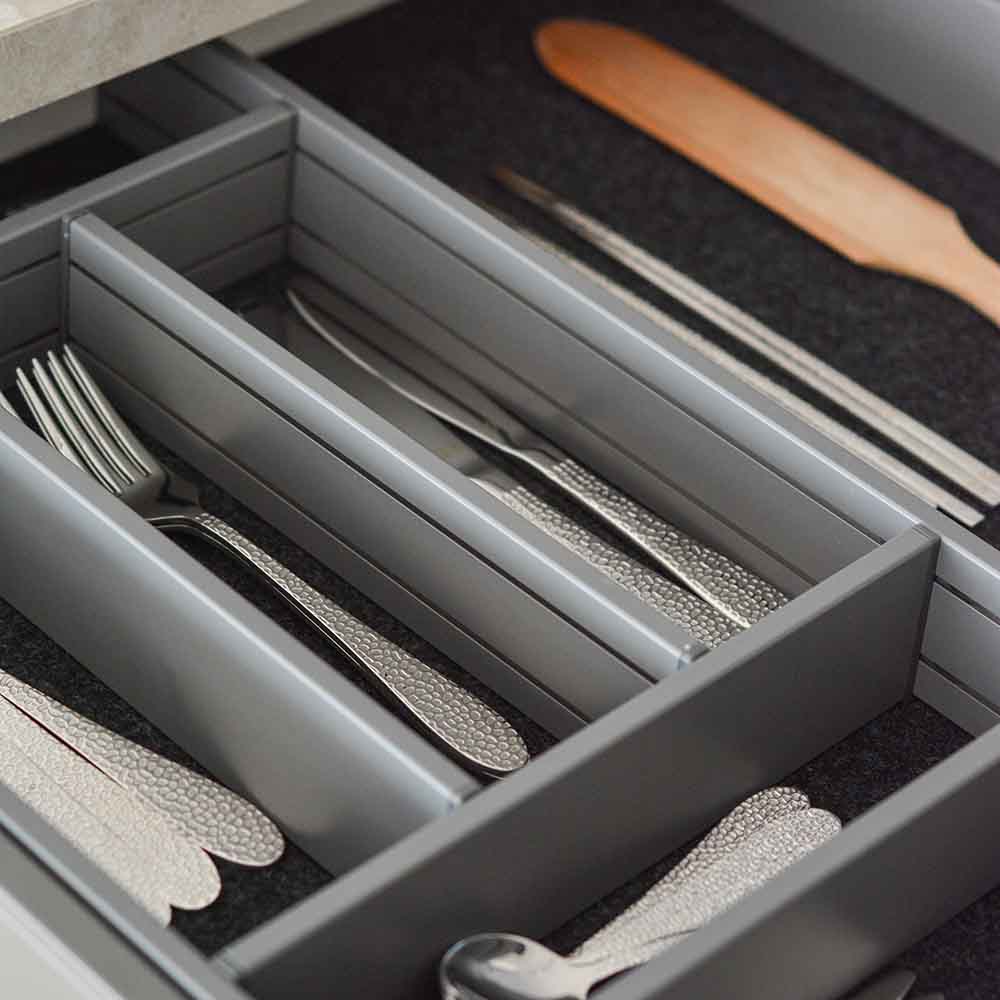 Range Couvert Tiroir Flex Basic - Gris Foncé