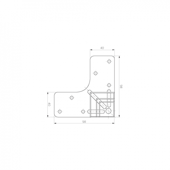 Pied de meuble 201 - 25X25 - Chrome