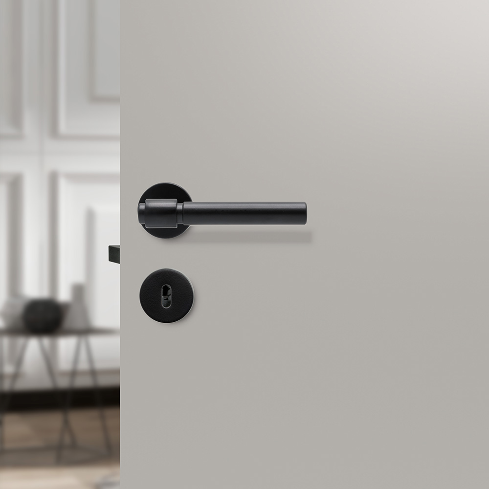 Poignée De Porte Helix 200 Plaine - Noir