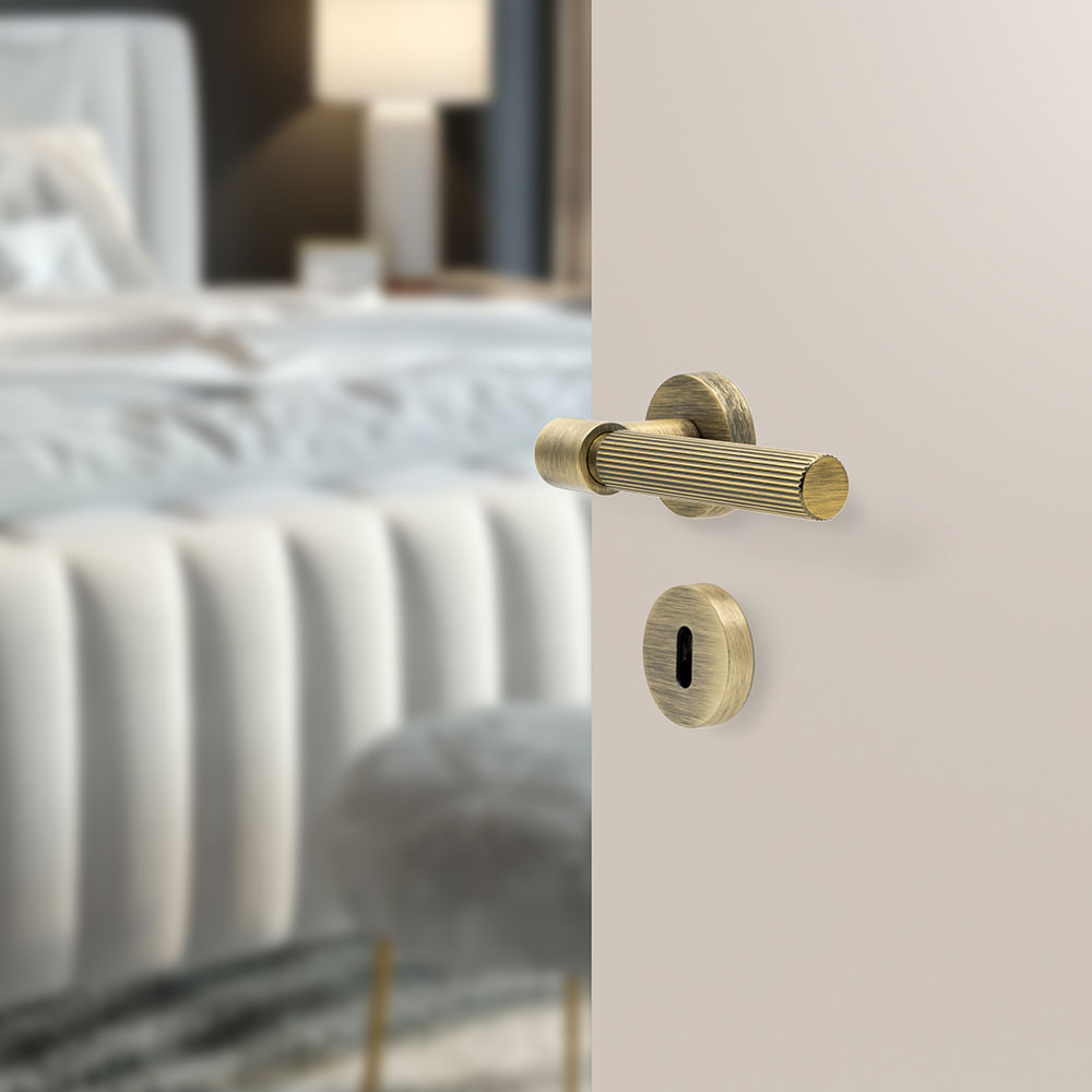 Poignée De Porte Helix 200 Stripe - Bronze Antique