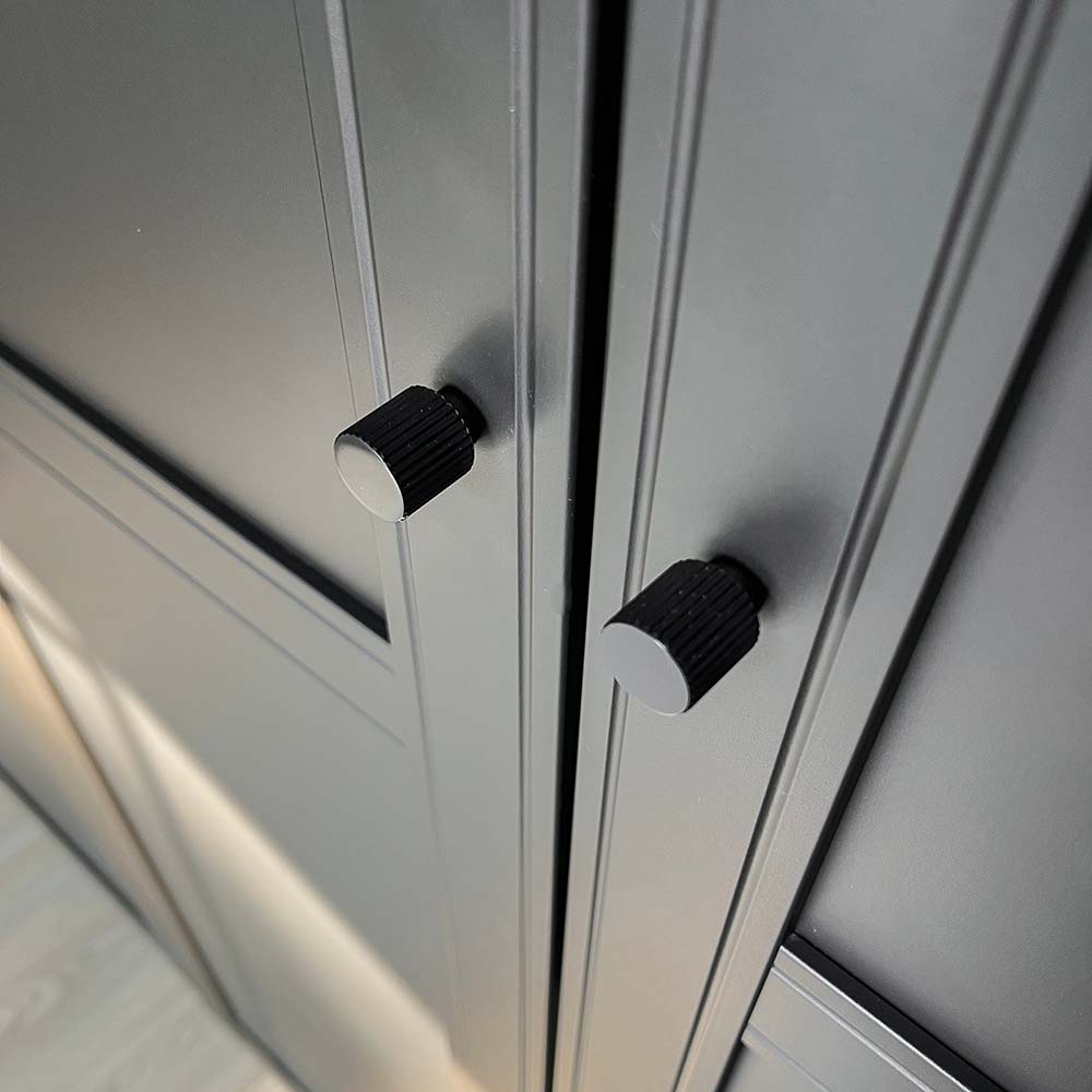 Bouton Helix Stripe - Noir Mat