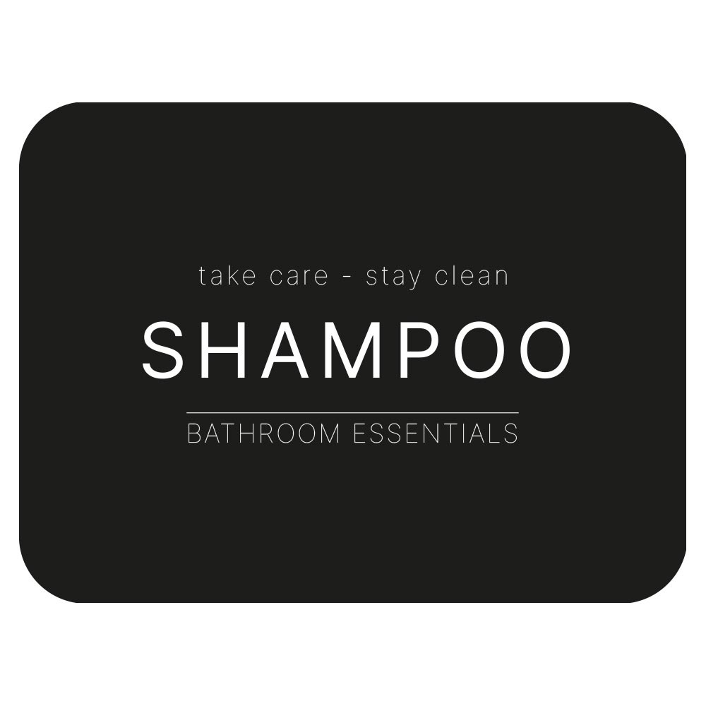 Etiquette Adhésive - Shampoing - Noir Mat