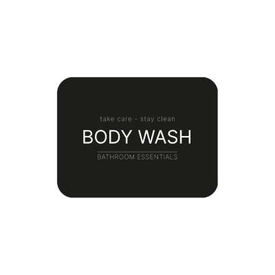 Étiquette Adhésive - Body Wash - Noir Mat dans le groupe Accessoires salle de bain / Afficher tous les accessoires bain / Distributeur savon mural chez Beslag Online (10105-BO)
