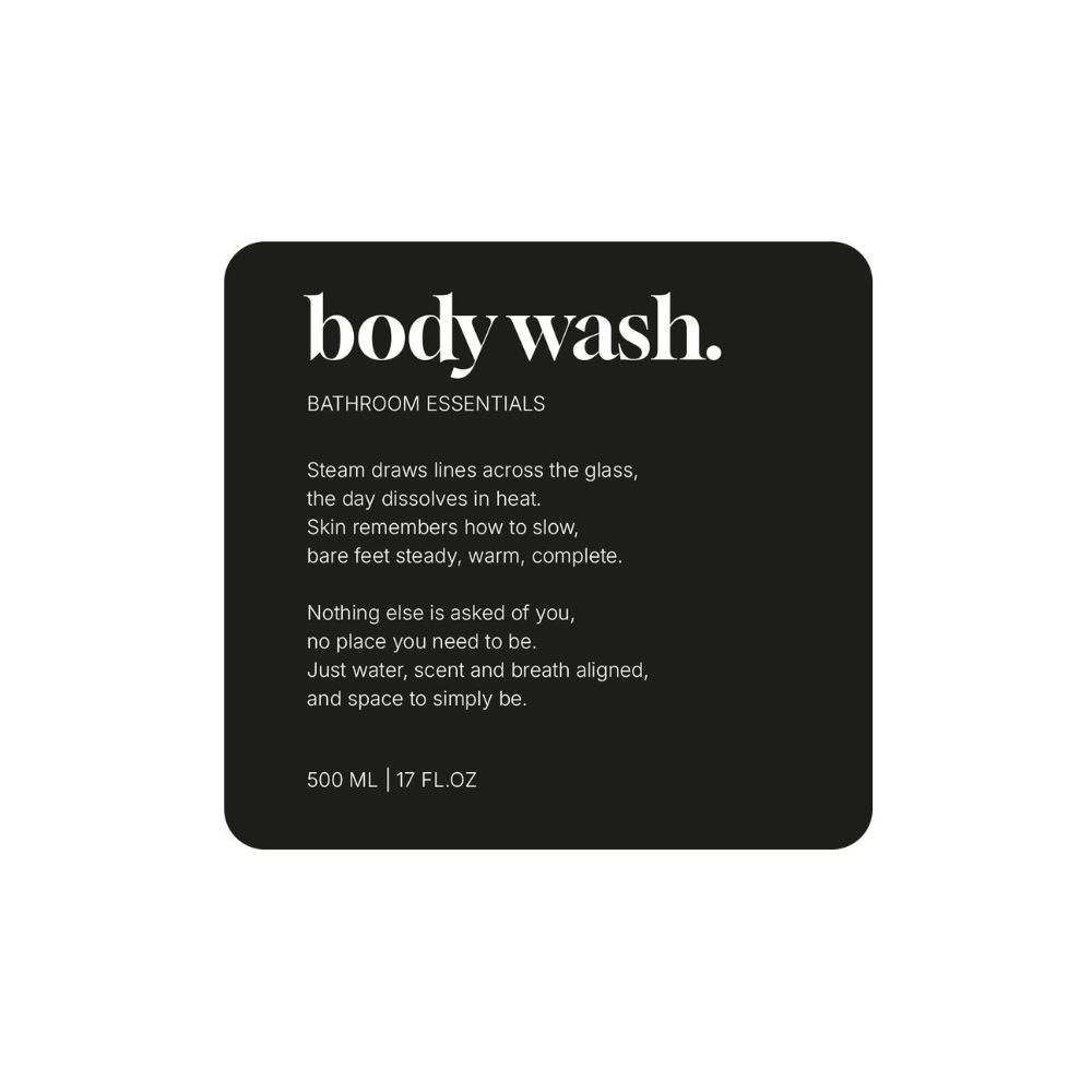 Étiquette Adhésive Premium - Body Wash - Noir Mat
