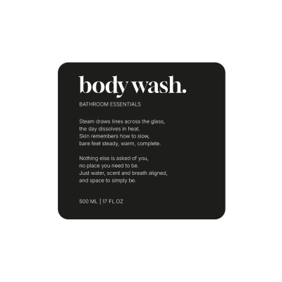Étiquette Adhésive Premium - Body Wash - Noir Mat dans le groupe Accessoires salle de bain / Afficher tous les accessoires bain / Distributeur savon mural chez Beslag Online (10182-BO)