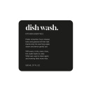 Étiquette Adhésive Premium - Dish Wash - Noir Mat