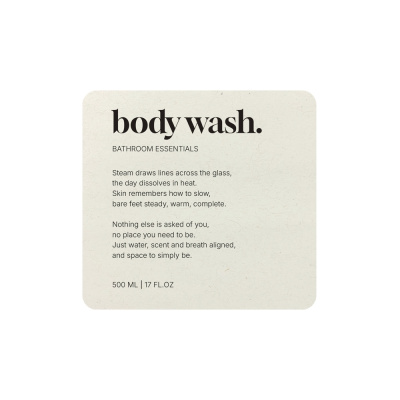 Étiquette Adhésive Premium - Body Wash - Beige dans le groupe Accessoires salle de bain / Afficher tous les accessoires bain / Distributeur savon mural chez Beslag Online (10188-BO)