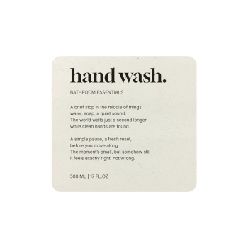 Étiquette Adhésive Premium - Hand Wash - Beige