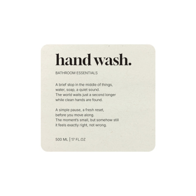 Étiquette Adhésive Premium - Hand Wash - Beige dans le groupe Accessoires salle de bain / Afficher tous les accessoires bain / Distributeur savon mural chez Beslag Online (10190-BO)