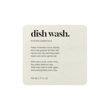 Étiquette Adhésive Premium - Dish Wash - Beige
