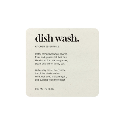 Étiquette Adhésive Premium - Dish Wash - Beige dans le groupe Accessoires salle de bain / Afficher tous les accessoires bain / Distributeur savon mural chez Beslag Online (10191-BO)