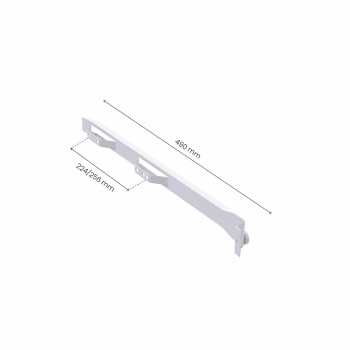 Rail à rouleaux 500/16 - Droite et gauche - 224/256 mm - Blanc