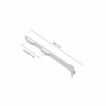Rail Á Roulettes 500/16 - Gauche - 224/256mm - Blanc