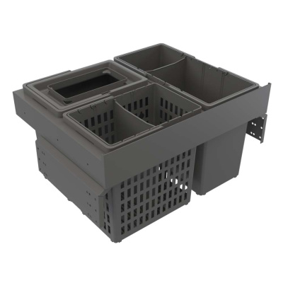 Poubelle De Tri Sélectif - Select Side 600 Eco - Gris Foncé dans le groupe Rangement / Afficher tout le stockage / Poubelle Cuisine chez Beslag Online (210001611)