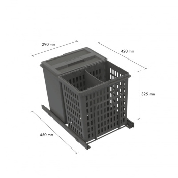 Poubelle De Tri Sélectif - Select Basic Eco - Gris Foncé
