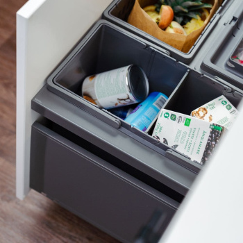 Poubelle De Tri Sélectif - Cube Basic Eco - Gris Foncé