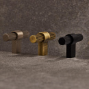 Bouton T Helix Stripe - Finition Acier Inoxydable