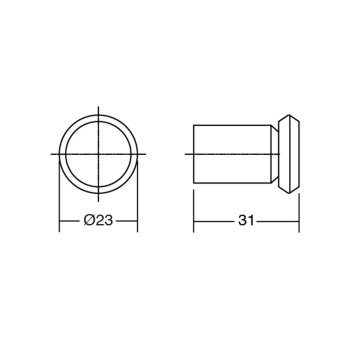 Bouton Fase Ø23mm - Noir Brossé