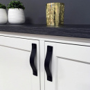 Poignée Loop - 128 mm - Cuir Noir/Chrome