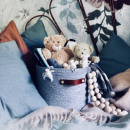 Poignée Loop - 128 mm - Cuir Marron/Laiton