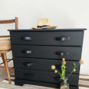 Poignée Loop Round - 128mm - Cuir Noir/Noir