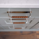 Poignée Royal Deluxe - 128mm - Nickelé/Cuir Marron