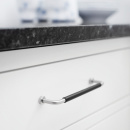 Poignée Lounge - 160mm - Chrome/Cuir Noir