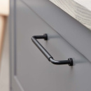 Poignée Lounge - 160mm - Noir/Cuir Noir