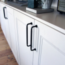 Poignée Lounge - 160mm - Noir/Cuir Noir