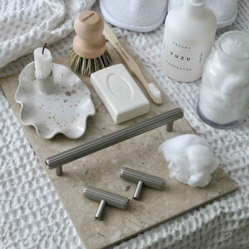 Bouton T Rille - Aspect Inox
