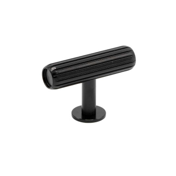 Bouton T Rille - Noir Brossé