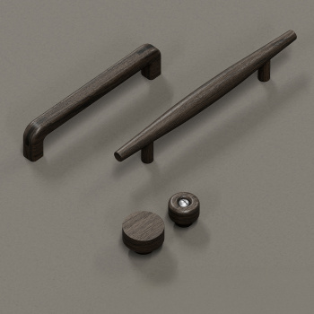 Bouton Nola - 30mm - Chêne Teinté Foncé