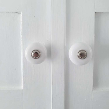 Bouton 409 - 32mm - Nickelé/Porcelaine