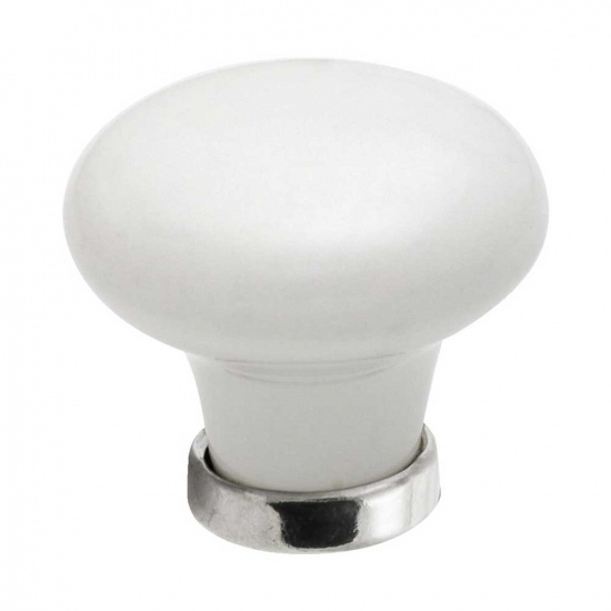 Bouton 24136 - Blanc/Chrome